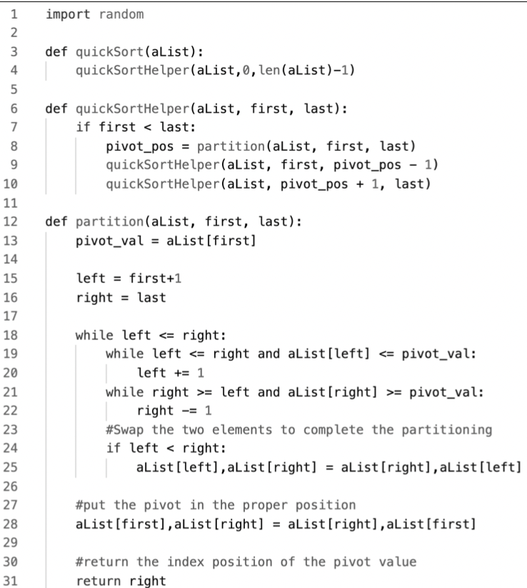 The Function Quicksort Alist Takes A Python List As An Input And Sorts The Items In Ascending Order Assume This Implem 1