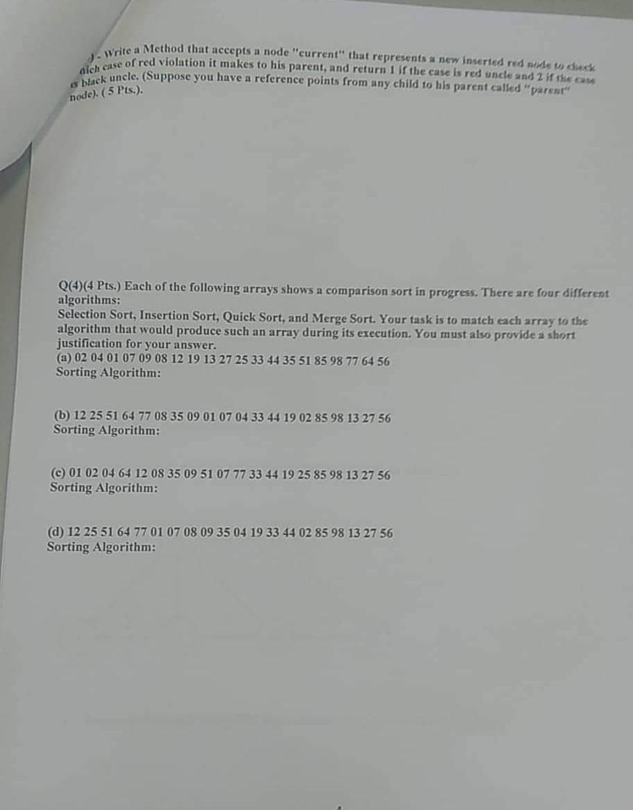 Nich Case Of Red Violation It Makes To His Parent And Return 1 If The Case Is Red Uncle And 2 If The Case Is Black Un 1