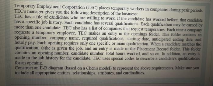 Temporary Employment Corporation Tec Places Temporary Workers In Companies During Peak Periods Tec S Manager Gives Yo 1