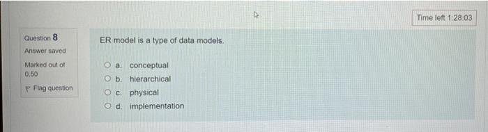 Question 7 Answer Saved Marked Out Of 0 50 Flag Question The Goal Of The Three Schema Database Architecture Is To Oa Se 2