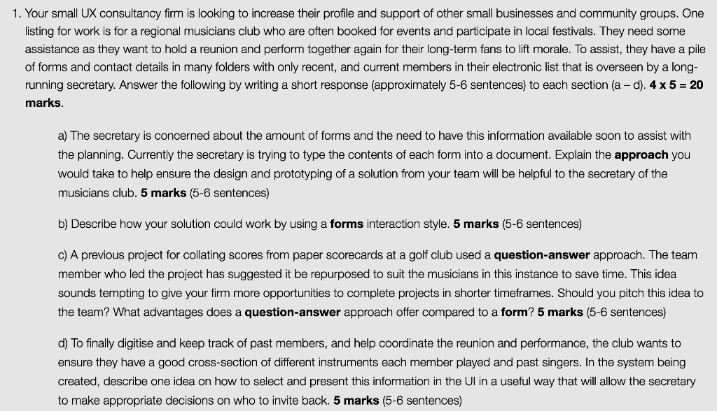 1 Your Small Ux Consultancy Firm Is Looking To Increase Their Profile And Support Of Other Small Businesses And Communi 1