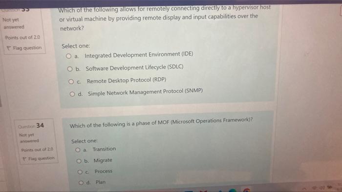 Not Yet Answered Points Out Of 20 F Flag Question Question 34 Not Yet Answered Points Out Of 2 0 P Flag Question Which 1
