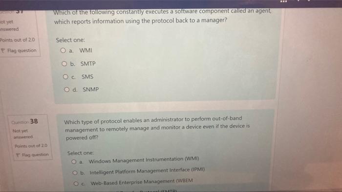 2037 Not Yet Nswered Points Out Of 20 Flag Question Question 38 Not Yet Answered Points Out Of 20 Flag Question Which Of 1