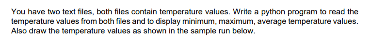 You Have Two Text Files Both Files Contain Temperature Values Write A Python Program To Read The Temperature Values Fr 1