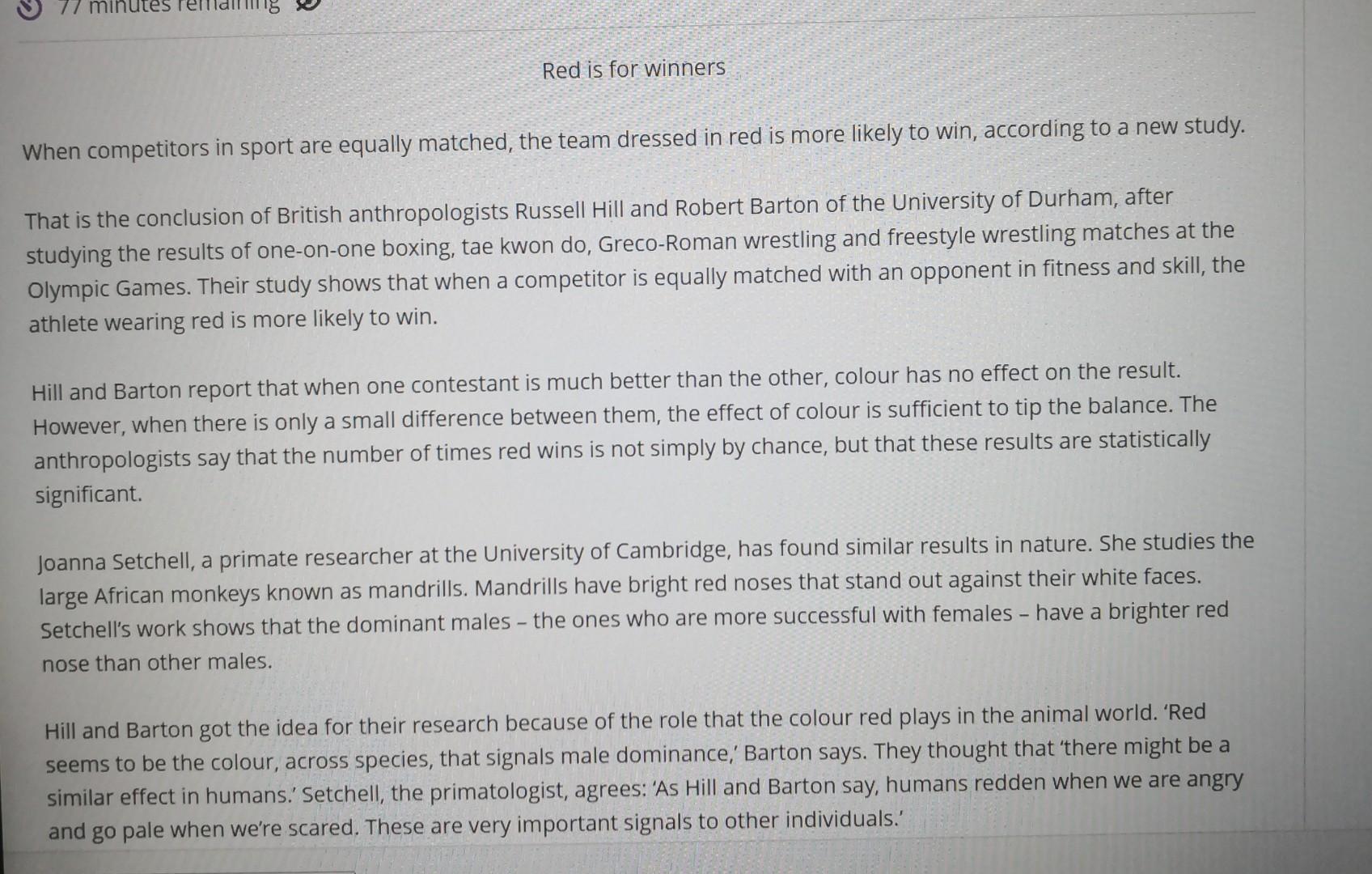 118 Red Is For Winners When Competitors In Sport Are Equally Matched The Team Dressed In Red More Likely To Win Accord 1
