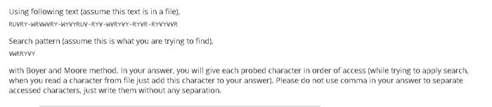 Using Following Text Assume This Text Is In A File Ruvry Wrwwyry Wyvyruv Ryv Wvrywy Ryvr Ryvyvvr Search Pattern Assu 1