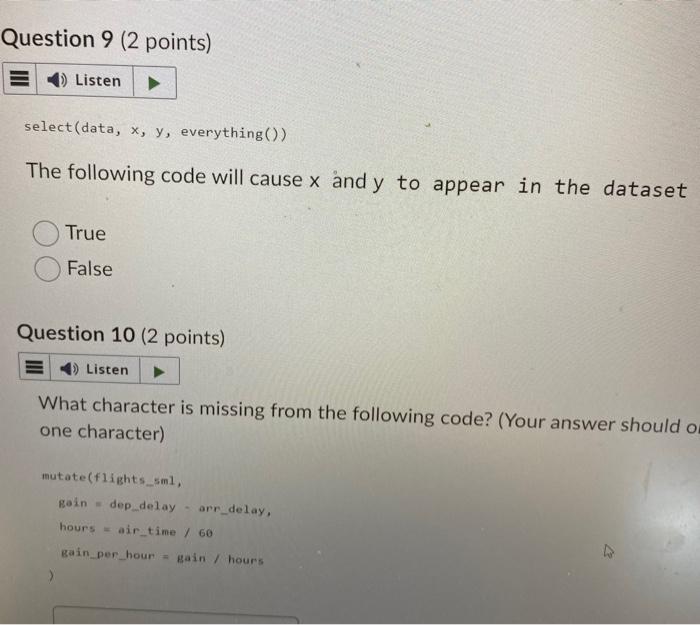 Question 4 2 Points Saved E Listen What Is The R Equivalent Data Type To A Python Float Is What A 12 Question 11 4