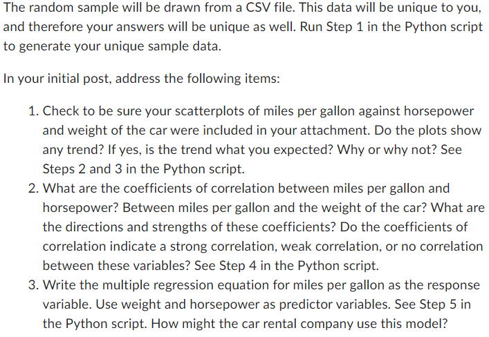 6 4 Discussion Creating A Multiple Regression Model Use The Link In The Jupyter Notebook Activity To Access Your Python 2