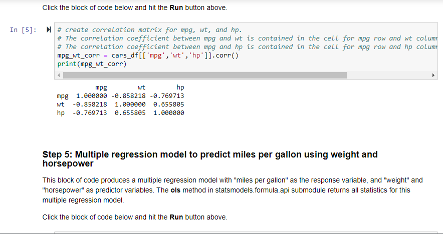 6 4 Discussion Creating A Multiple Regression Model Use The Link In The Jupyter Notebook Activity To Access Your Python 9