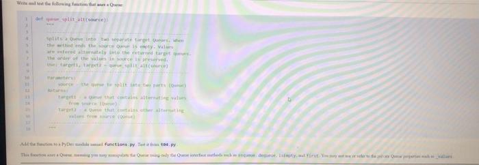 Write Ud Test The Following Faution That A Que Det Split Att Source Splits A Que Into Two Separate Target Ques En The 1