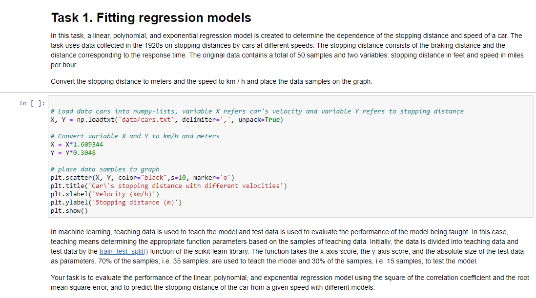 Task 1 Fitting Regression Models In This Task A Linear Polynomial And Exponential Regression Model Is Created To Det 1