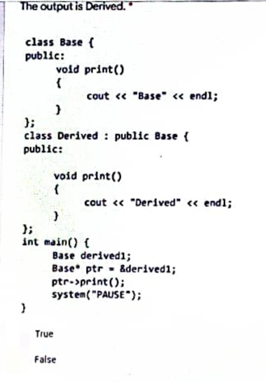 The Output Is Derived Class Base Public Void Print Class Derived Public Base Public Void Print I 1