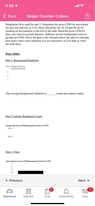 9 46 Back Geiger Counter 2 Docx Chem 116 Online Lab 8 Virtual Geiger Counter Data Sheet Background An Isotope Is An 3