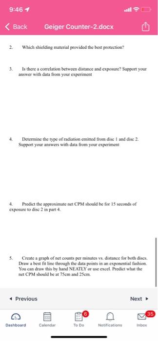 9 46 Back Geiger Counter 2 Docx Chem 116 Online Lab 8 Virtual Geiger Counter Data Sheet Background An Isotope Is An 6