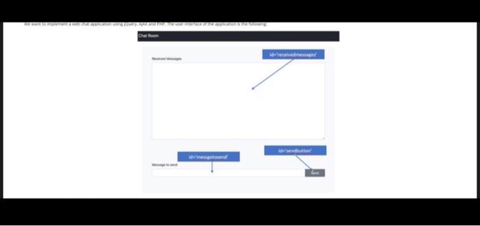 Chat Room Idmatosend Answer The Following Questions To Implement The Web Application Question T Write The Jquery Code 1