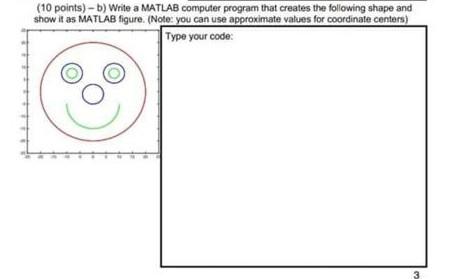 10 Points B Write A Matlab Computer Program That Creates The Following Shape And Show It As Matlab Figure Note You 1
