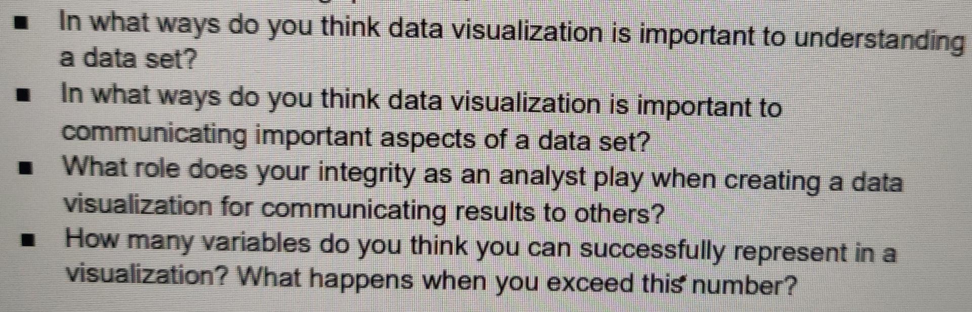 In What Ways Do You Think Data Visualization Is Important To Understanding A Data Set In What Ways Do You Think Data 1