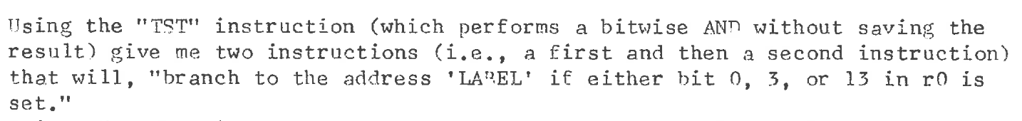 Using The Tst Instruction Which Performs A Bitwise And Without Saving The Result Give Me Two Instructions I E A F 1