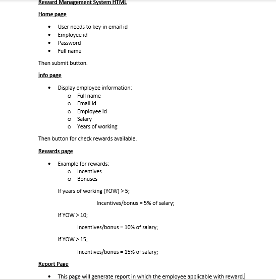 Reward Management System Html Home Page User Needs To Key In Email Id Employee Id Password Full Name Then Submit But 1