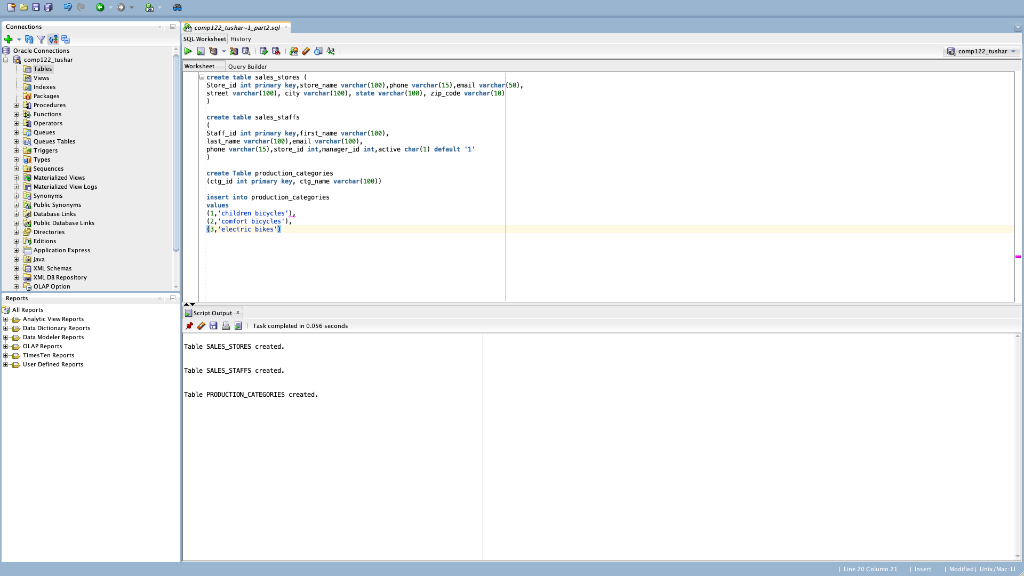 36805 U Connections Yng Oracle Connections Comp122 Tushar Tab Views Indexes Packages Procedures Functions Operators Q 1