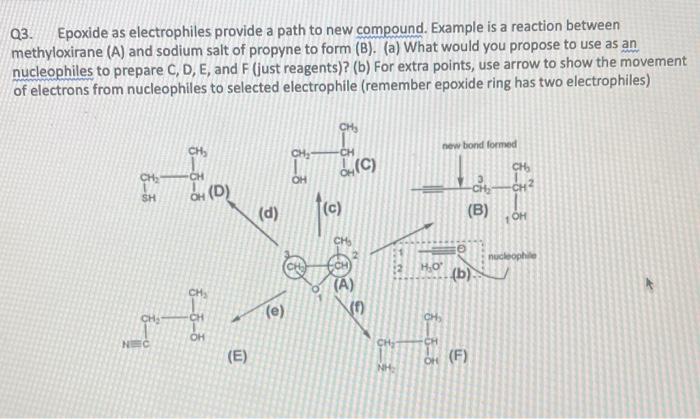 Q3 Epoxide As Electrophiles Provide A Path To New Compound Example Is A Reaction Between Methyloxirane A And Sodium 1