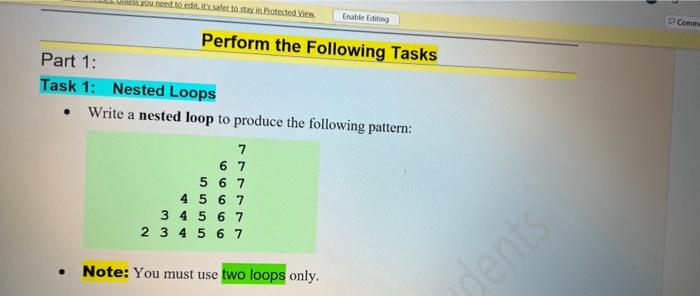 Jees You Need To Edit It S Safer To Stay In Protected View Enable Editing Perform The Following Tasks Part 1 Task 1 Ne 1