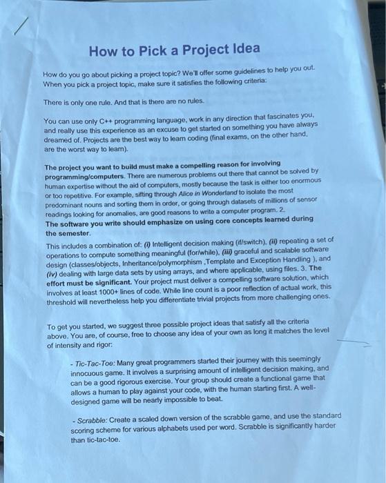 How To Pick A Project Idea How Do You Go About Picking A Project Topic We Ll Offer Some Guidelines To Help You Out Whe 1