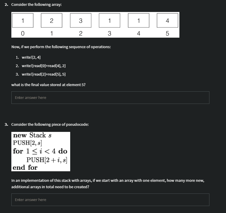 2 Consider The Following Array 1 2 3 1 4 0 1 2 3 5 Now If We Perform The Following Sequence Of Operations 1 Write 1
