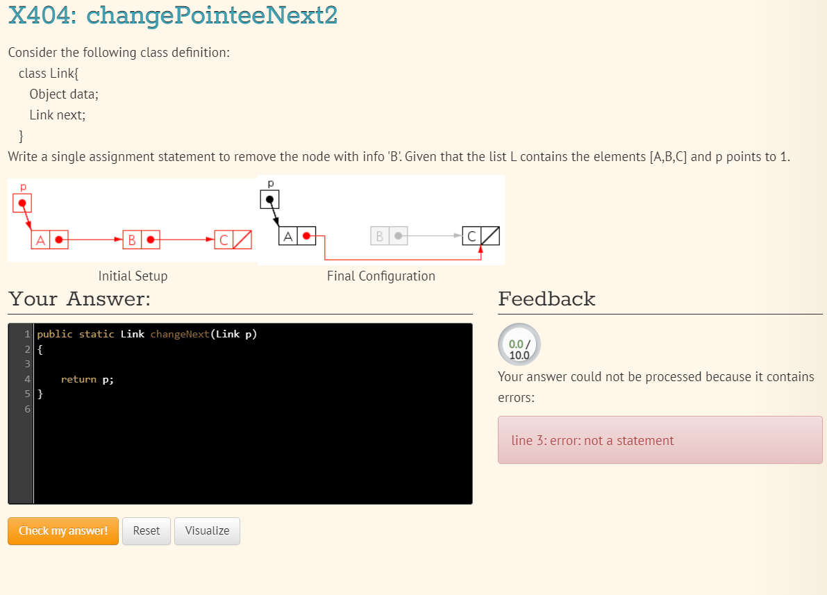 X404 Changepointeenext2 Consider The Following Class Definition Class Link Object Data Link Next Write A Single A 1