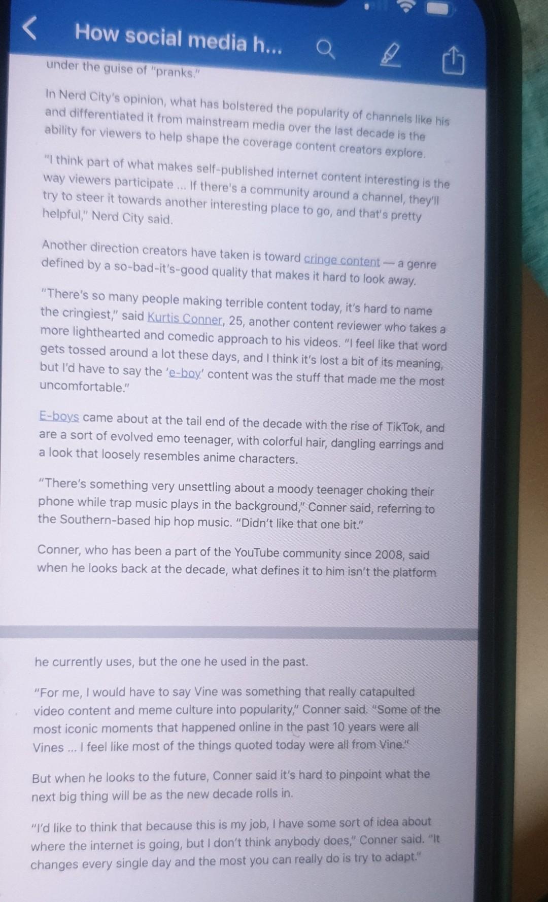 How Social Media H Q 0 Under The Guise Of Pranks In Nerd City S Opinion What Has Bolstered The Popularity Of Ch 7