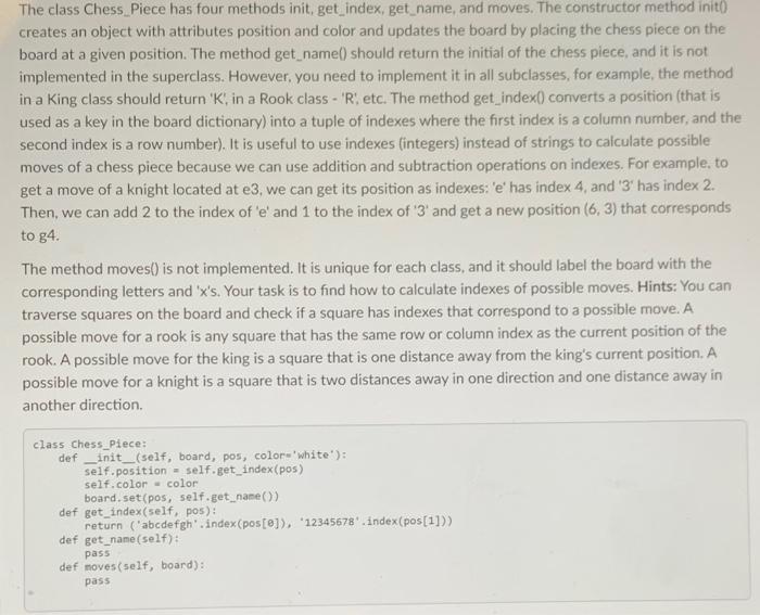 Pa 5 Chess Topics 1 Classes 2 Methods 3 Data Collections Lists Tuples And Dictionaries 4 String Manipulation Ins 7