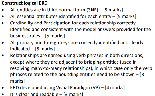 Could You Please Construct A Logical Erd Using Visual Paradigm Which Satisfies The Following Business Rules Fill Each E 3