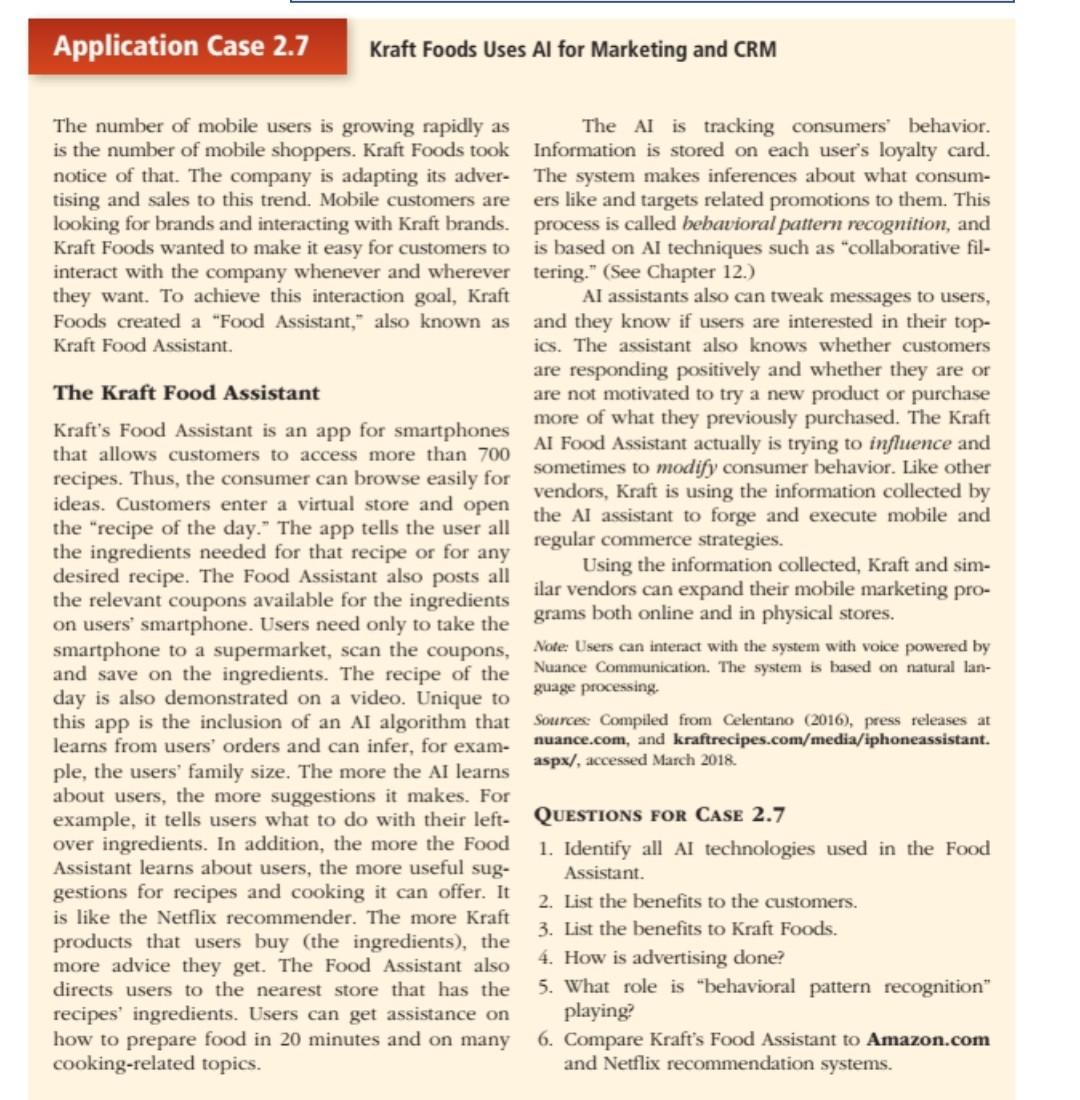 Application Case 2 7 The Number Of Mobile Users Is Growing Rapidly As Is The Number Of Mobile Shoppers Kraft Foods Took 1