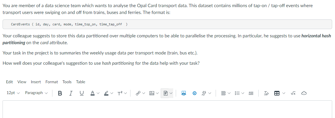 You Are Member Of A Data Science Team Which Wants To Analyse The Opal Card Transport Data This Dataset Contains Million 1