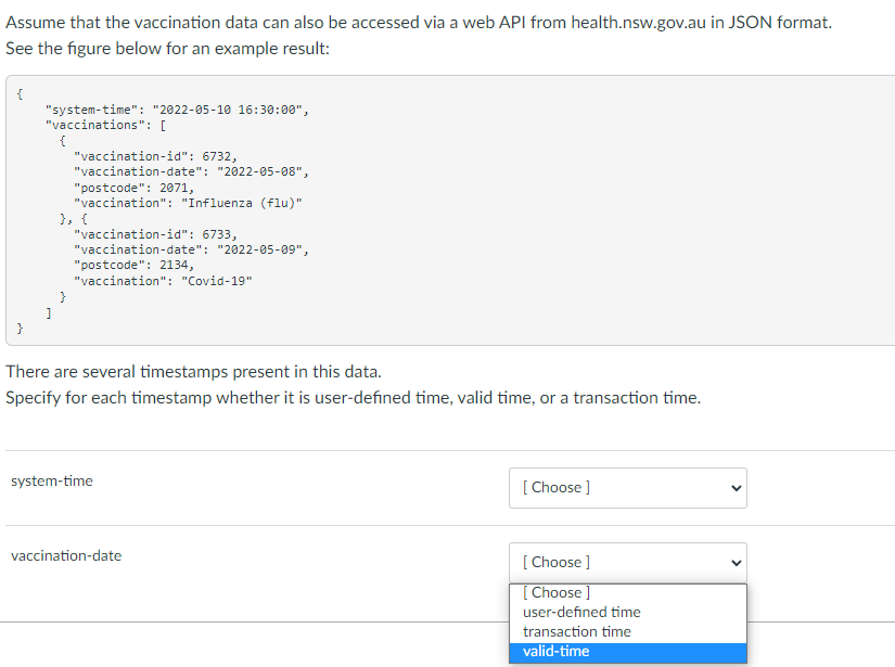 Assume That The Vaccination Data Can Also Be Accessed Via A Web Api From Health Nsw Gov Au In Json Format See The Figur 1