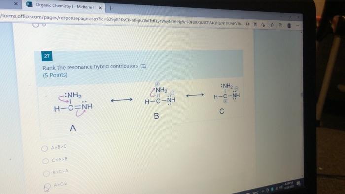 Organic Chemistry Midterm X Forms Office Com Pages Responsepageaspx Id 629pk1kick Off Grzod Tiffynoynon Witopulousot 1