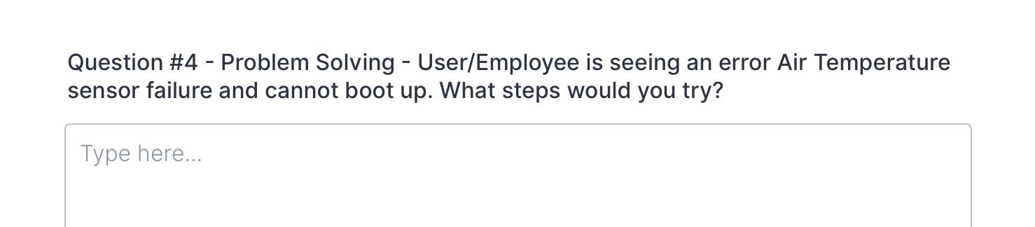 Question 4 Problem Solving User Employee Is Seeing An Error Air Temperature Sensor Failure And Cannot Boot Up What 1