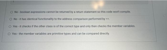 Consider The Following Implementation Of An Equals Method For Comparing A Grade Object Is It Correct Public Class Grad 2