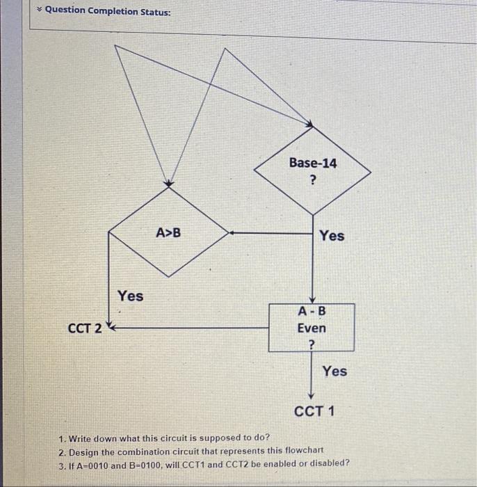 Question Completion Status A B Yes Base 14 Yes A B Even Cct 2 Cct 1 1 Write Down What This Circuit Is Supposed T 1