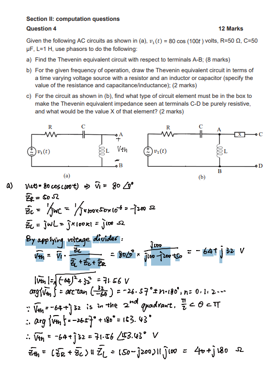 Application Of Voltage Division With Phasor Format Can T Figure Out What I Ve Highlighted In Blue How To Do Basic Multi 1