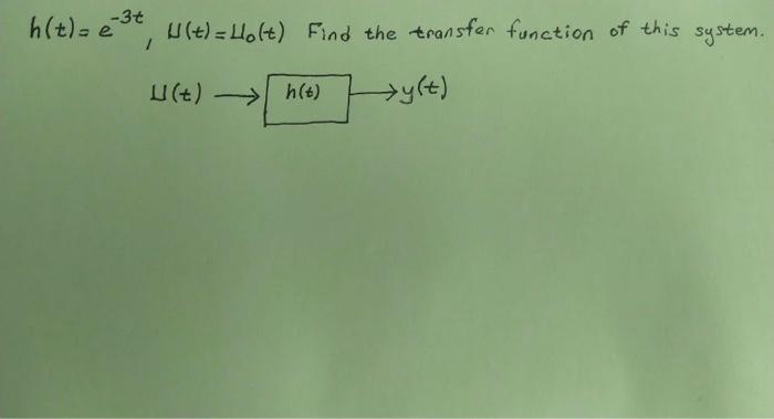 H T E T U T Holt Find The Transfer Function Of This System L T H T Y T 1