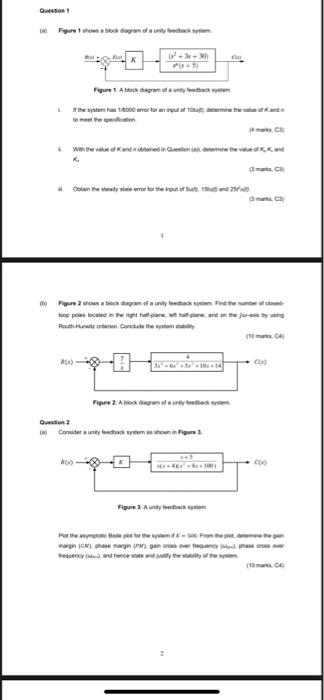 Question 1 Given The Transfer Function Of A System Go 5 5 169 A Obtain The Percent Overshoot Nos Setting Time 7 2
