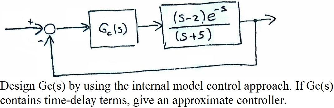 Ge S 5 2 Es 5 5 Design Gc S By Using The Internal Model Control Approach If Gc S Contains Time Delay Terms Give 1