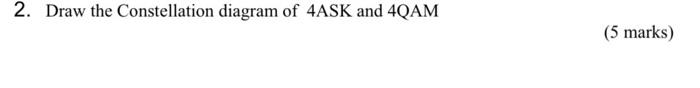 2 Draw The Constellation Diagram Of 4ask And 4qam 5 Marks 1