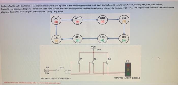 Design A Traffic Light Controller Tlc Digital Circuit Which Will Operate In The Following Sequence Red Red Red Yell 1