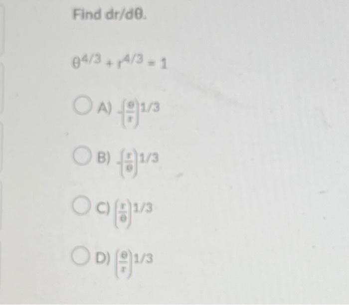 Find Dr De 84 3 4 3 1 Oa 1 3 Ob 1 3 091 3 Od 3 Find Dr De 01 31 3 1 Oa 2 3 B B 2 3 Oc 12 3 Od 2 3 1