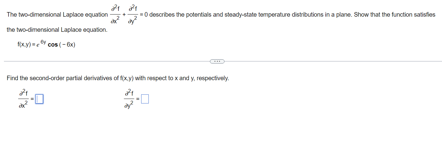 A Fa F The Two Dimensional Laplace Equation 0 Describes The Potentials And Steady State Temperature Distributions In 1