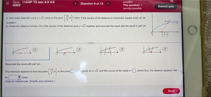 Quiz 11asp T3 Sec 4 5 4 6 Hw5 Question 6 Of 13 This Quiz 13 Point S Possible This Question 1 Point S Possible L Ho 6