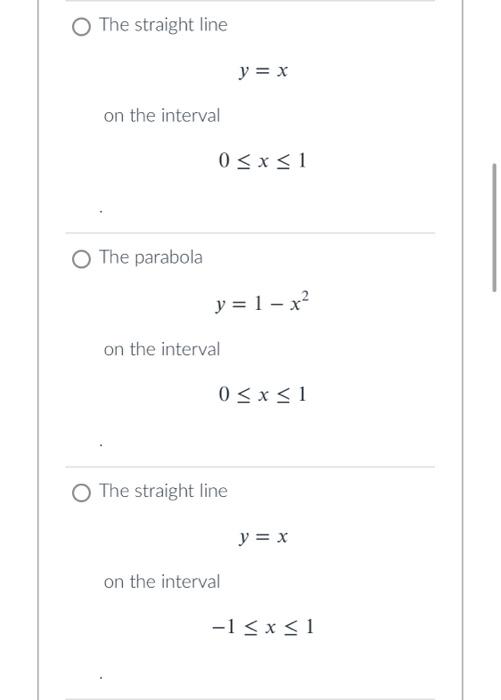 Identify The Parametric Curve C Which Is Given By X T Sin T Y T Cos T T 0 O The Straight Line Y 1 X On T 4