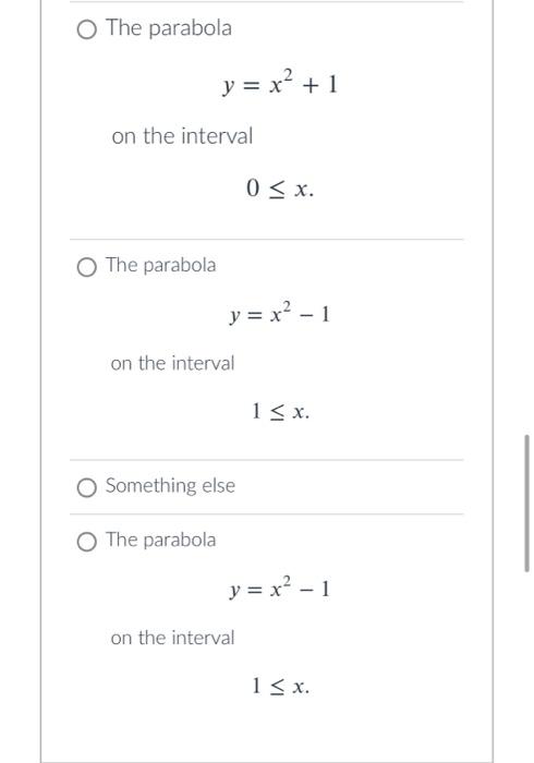 Identify The Parametric Curve C Which Is Given By X T Sin T Y T Cos T T 0 O The Straight Line Y 1 X On T 7
